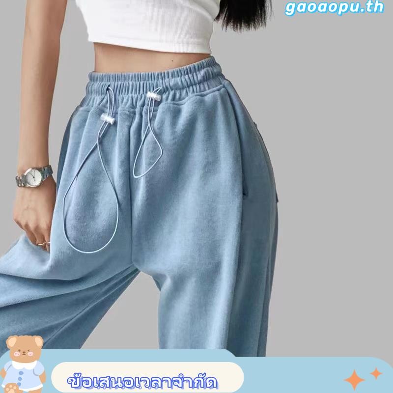 EMILIA SHOP กางเกงขายาว กางเกงเอวสูง สไตล์เกาหลี 2024 ใหม่ A23L0EI 0403