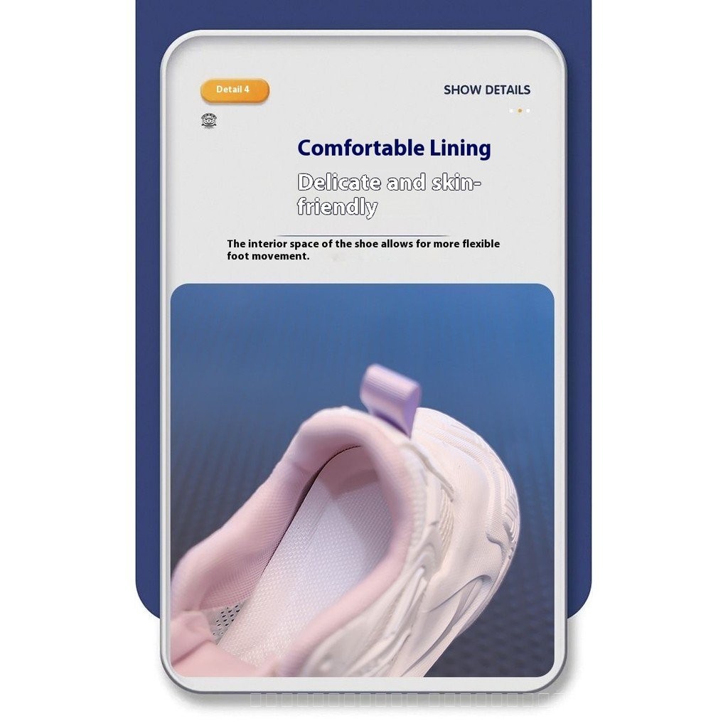 รองเท้าเด็กหญิงสไตล์ใหม่สำหรับนักเรียน กีฬา พร้อมพื้นผิวด้านบนเป็นตาข่ายระบายอากาศ หลากหลายไซส์ - รูปที่ 5