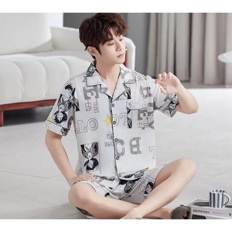 3333-1 C SBT ชุดนอนผู้ชาย แขนสั้นขาสั้น ผ้าร่อง เนื้อผ้านิ่มเด้ง มีหลายสีหลายขนาดให้เลือก สินค้าพร้อมส่งจากไทยทุกชิ้น