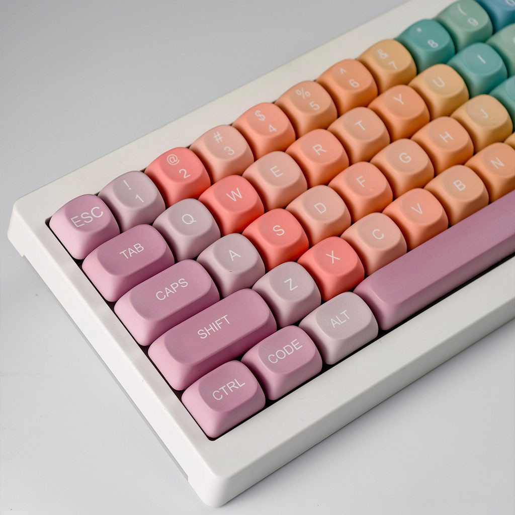 Macaron Keycap 120 คีย์ MOA โปรไฟล์ PBT Dye Sublimation Wooting Aula F75 RK100 Mechanical Keycap กระ