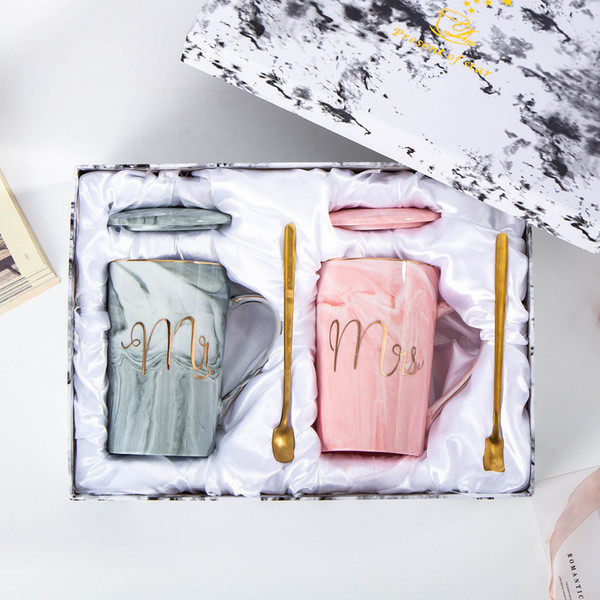 ฝาแก้ว ฝาแก้ว tyeso แก้วสร้างสรรค์พร้อมฝาปิดช้อนถ้วยเซรามิก อิน ถ้วยน้ําถ้วยกาแฟชุดกล่องของขวัญสามาร