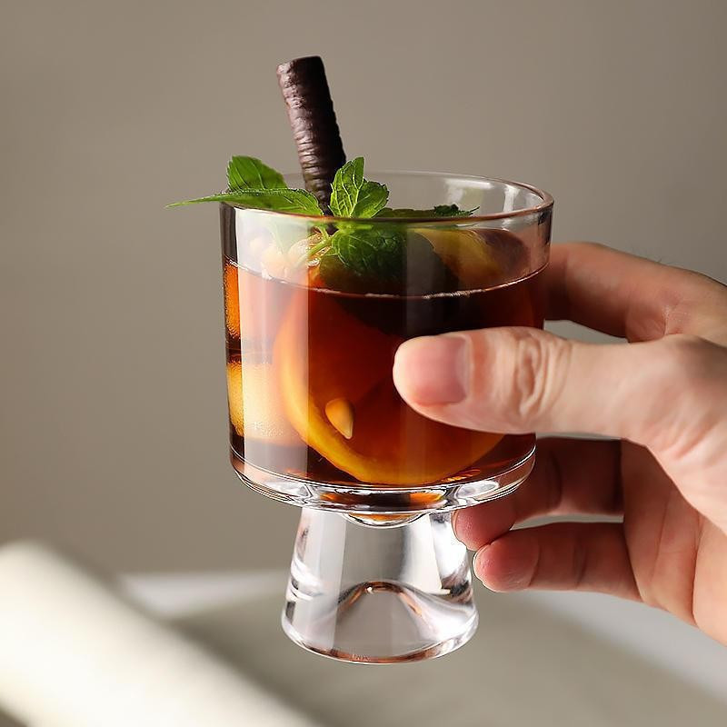 ！ins风高脚雪糕杯 高颜值玻璃杯子甜筒杯咖啡杯富士山杯果汁杯水杯m8.2210.5