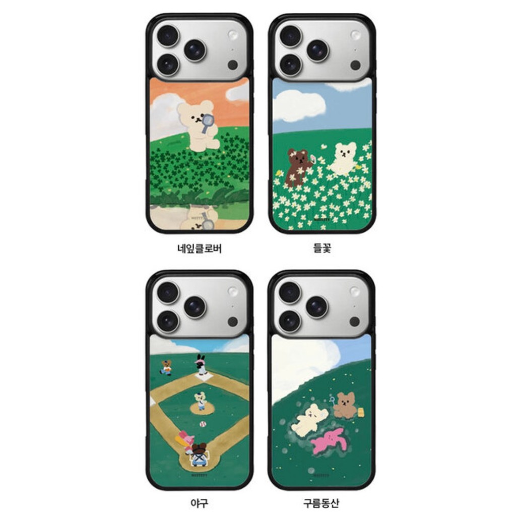 สไตล์เกาหลีภาพวาดสีน้ํามันหมีน่ารักสไตล์อินเหมาะสําหรับ17pro Apple 17ProMaxเคสโทรศัพท์iPhone16/14สไตล์ใหม่15Promaxป้องกันกรณี13หญิง17airกรณี16Promaxกรณี11/12