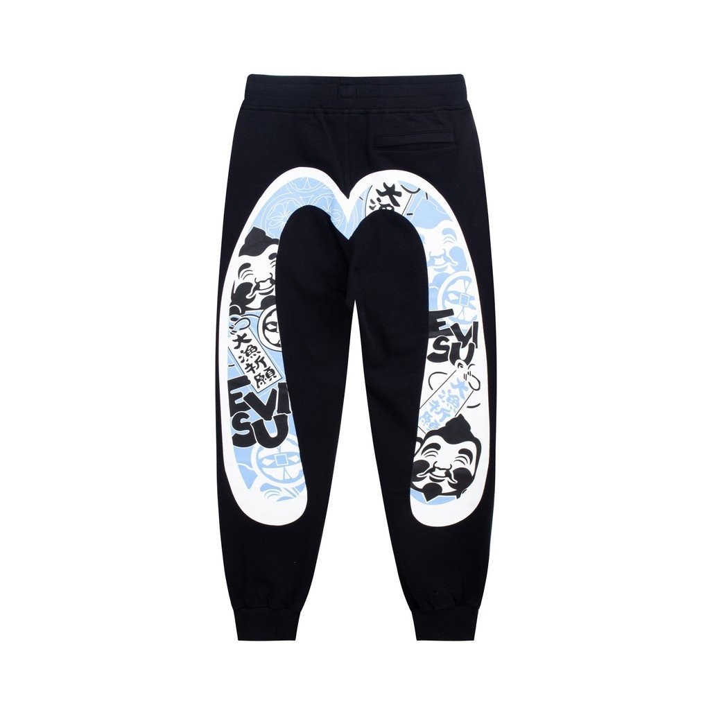 EVISU กางเกงโยг้า_unisex_ลายพระโพธิสัตว์.BLUE_God_of_Fortune_evisu_2025_สไตล์ใหม่