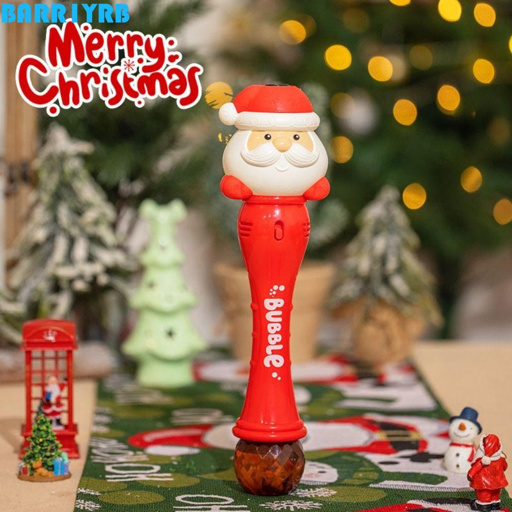 BARR1YRB ซานตาบับเบิ้ลเป่า|พลาสติกคริสต์มาส Santa Bubble Wand ของเล่นกลางแจ้ง,อัตโนมัติตลก Bubble Wand Christmas Bubble Maker ของเล่นเด็กเด็กผู้หญิง