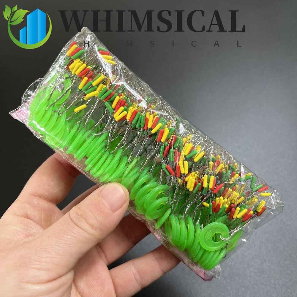 WHIMSICAL 600 ชิ้นรูปไข่ลอยสายตกปลา 600 ชิ้น 100 กลุ่มตกปลา Stopper Bobber Stopper ตกปลาลอยถั่วปลาคา