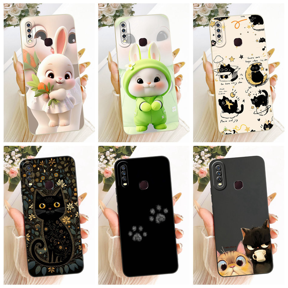 เคสสำหรับ VIVO Y12 Y15 Y17 Y11 2019 Y12i Y3 Y3s 2020 เคสโทรศัพท์แมวน่ารักซิลิโคนกันกระแทก