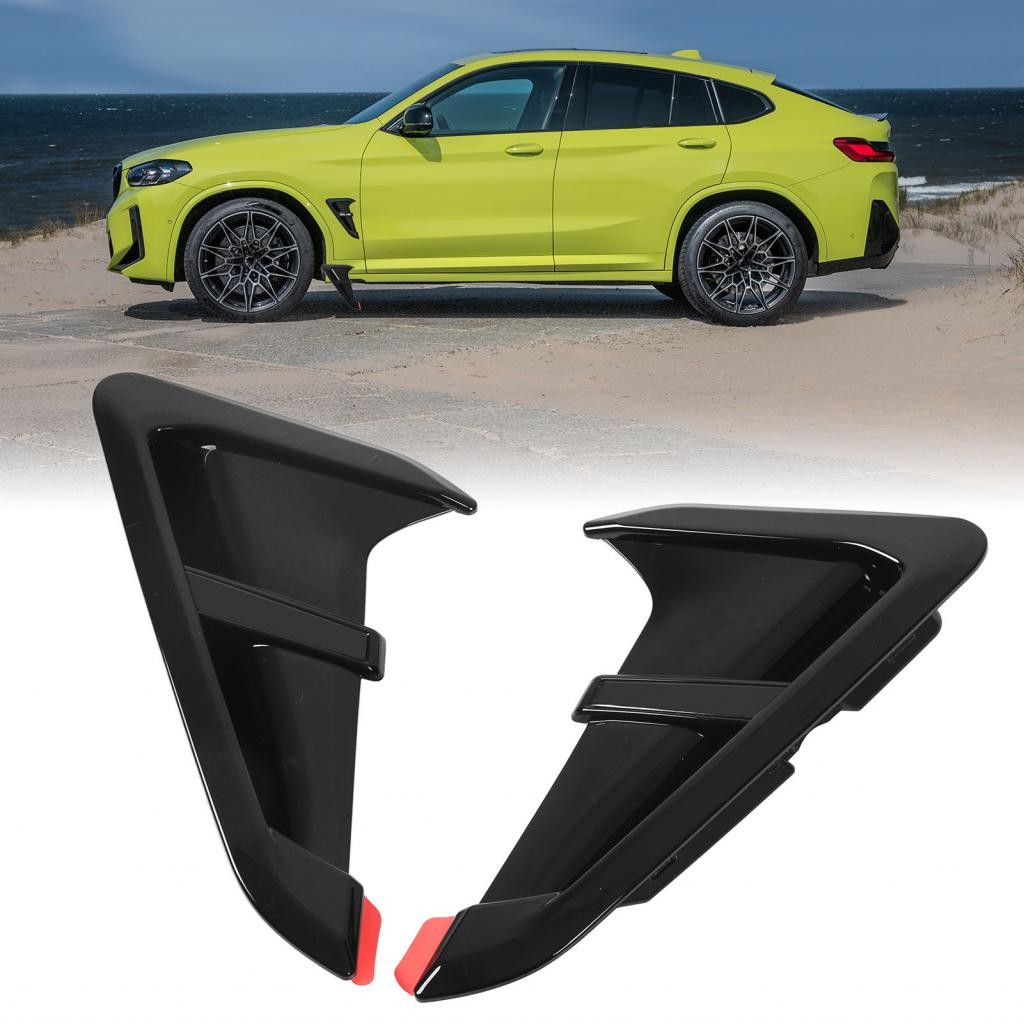Phoenixshop 2 ชิ้นกลอสสีดําด้านข้างท่ออากาศ Vent Trim สําหรับ X4 G02 2019?2022