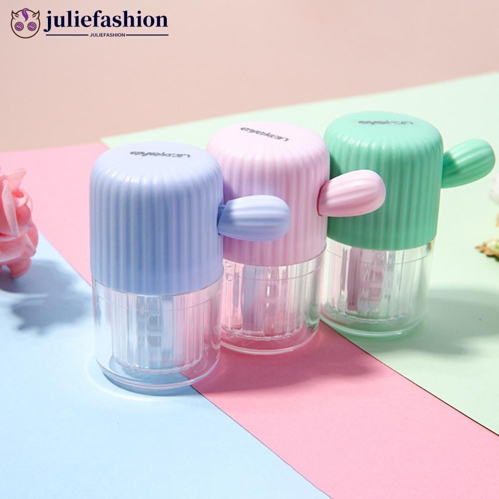 JULIEFASHION คอนแทคเลนส์เครื่องซักผ้าการ์ตูนกระบองเพชรคอนแทคเลนส์เครื่องมือทําความสะอาดคอนแทคเลนส์สี