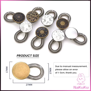 NKK 3 ชิ้น/แพ็ค ปุ่มขยายเอว ปุ่มขยายเอวกางเกง ปุ่มขยายเอวสปริง กางเกง DIY jeans buttons