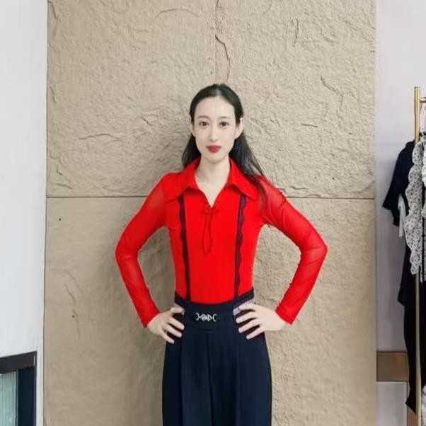 ชุดเต้นรำโมเดิร์น A0770 สำหรับ females กับเข็มขัดลูกไม้และ V คอดesign สไตล์คลาสสิก แฟชั่นสำหรับ Squa