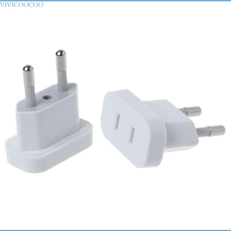 VIVI 4MM US Jack to EU Plug Outlet Travel Charger Power Socket Adapter USA to Europe