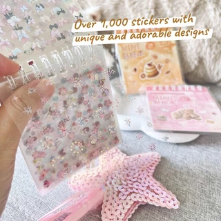 1200 PCS Mini Deco สติกเกอร์หนังสือ Emoji สติกเกอร์ชุดน่ารัก Bow Knot โทรศัพท์เล็บ Journal ตกแต่งสติกเกอร์กันน้ํา DIY Collage