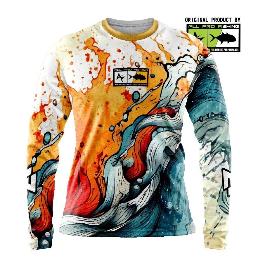 เสื้อแขนยาวสำหรับการตกปลา ออกแบบมาเพื่อป้องกันแสงแดดและระบายอากาศได้ดี