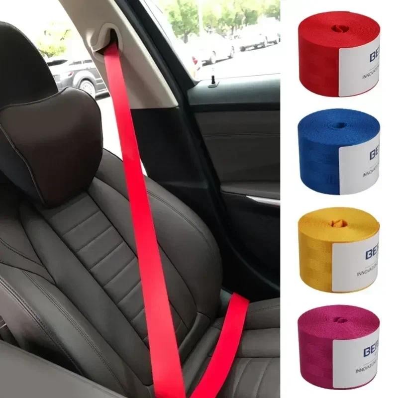 3.6M Auto Car Seat Belt Seatbelt Webbing Lap Retractable Safety Strap Universal 48MM Car Seat Conver