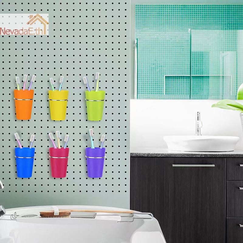 ND 1 ชุด Pegboard ถ้วยอุปกรณ์เสริมสําหรับ Craft Room Hook ตะกร้าริบบิ้นสกรูเครื่องมือสําหรับจัดระเบี