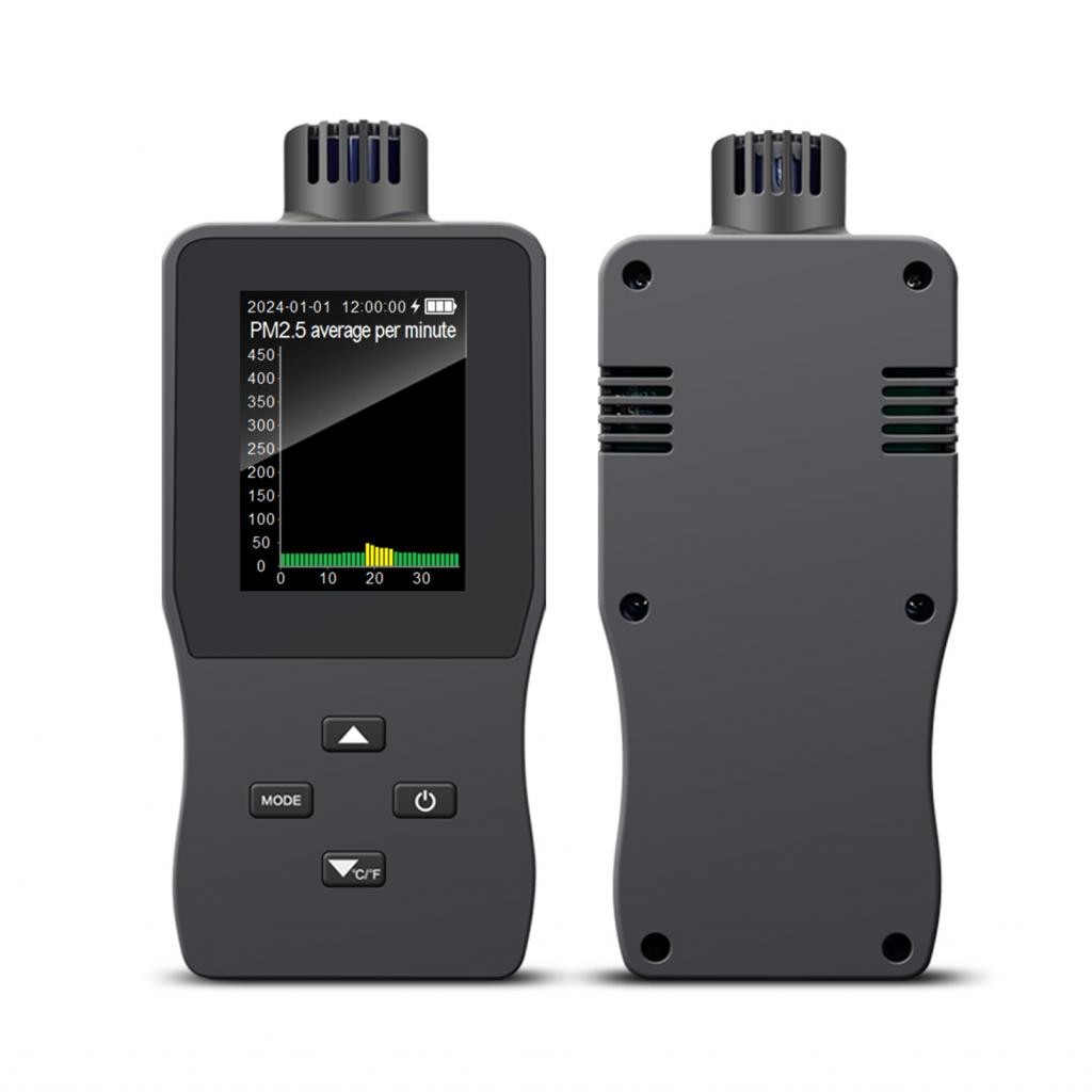 goodmood0-TH KKnoon Air Quality Monitor เครื่องทดสอบในร่ม HCHO/CO?/TVOC/PM2.5/อุณหภูมิ/เครื่องตรวจจั