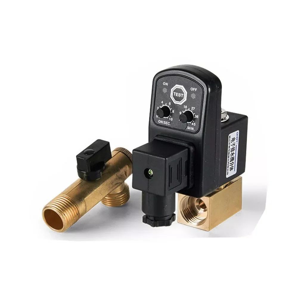 แบรนด์ใหม่   37995891 ชุดวาล์วระบายน้ําอัตโนมัติสําหรับเครื่องอัดอากาศ Ingersoll Rand 110V G1/2\