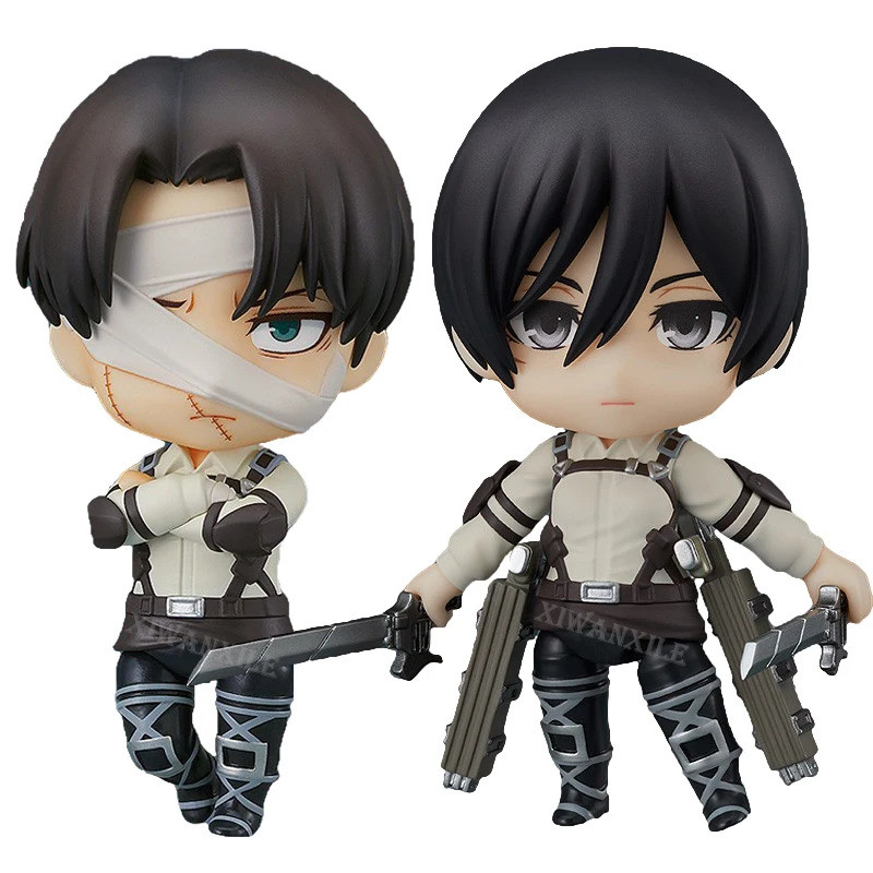 #2001 Attack on Titan Mikasa Ackerman อะนิเมะรูป Hange Zoe Shingeki no Kyojin Action Figure Erwin Sm