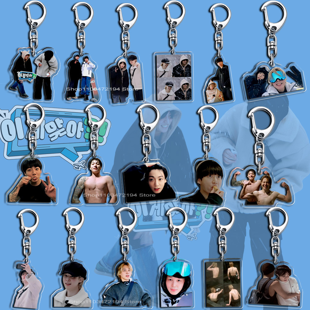 5 ซม.อะคริลิค Kpop Idol Vminkook พวงกุญแจ EP.07 ARE YOU SURE TV SHOW ที่กําหนดเองพวงกุญแจ Vkook Jiko