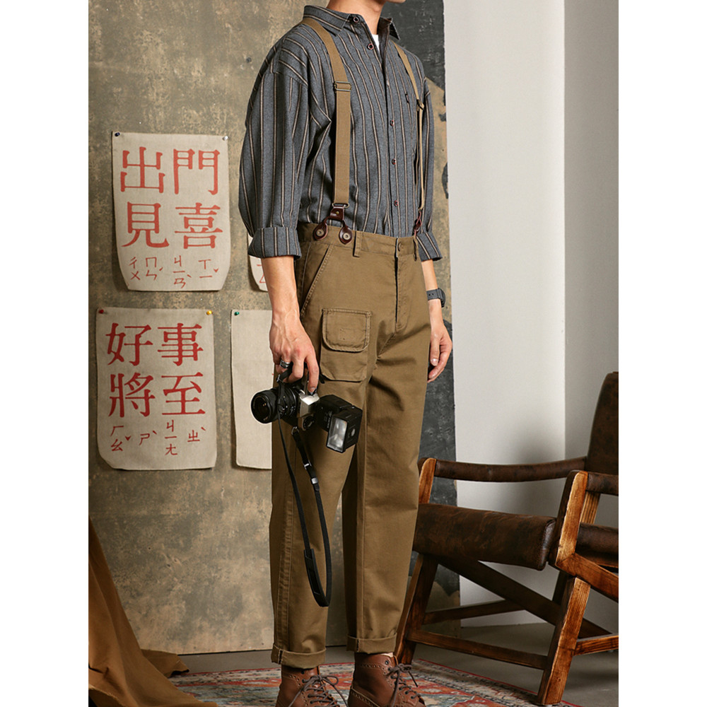 เสื้อเชิ้ตผู้ชายแขนยาวสไตล์ Retro จาก Napoli เหมาะกับฤดูใบไม้ผลิและใบไม้ร่วง