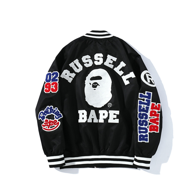 เสื้อแจ็คเก็ตปัก Bape x Russell Athletic สไตล์Streetwear