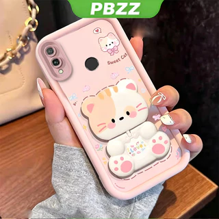 สําหรับ huawei Y7 Y9 Y9S Y9 PRIME Y7 pro 2019 Y6P 2020 เคสโทรศัพท์ Softcase กันกระแทกใหม่ออกแบบความงามพร้อมผู้ถือ 360° กระจกแต่งหน้า แมวน่ารัก สําหรับเด็กผู้หญิง JTXMMZJ
