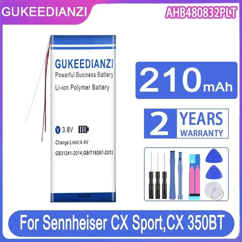 สําหรับ Sennheiser CX Sport 350BT 6.00BT 150BT หูฟังแบตเตอรี่ AHB480832กรุณา 500830 3 เส้น 210mAh เส