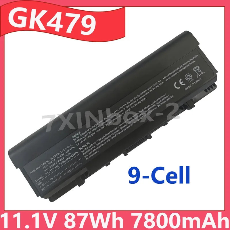 GK479 FK890 FP282 NR239 UW280 11.1V 87Wh 7800mAh แบตเตอรี่แล็ปท็อปสําหรับ Dell Inspiron 1520 1720 53