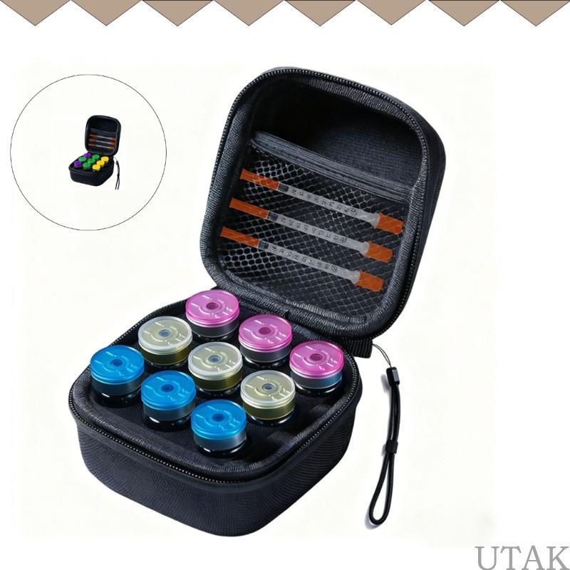 TUAKE กันกระแทก Travel Supply Case Stores 9 Cooling Vials Securely Leakproof ตู้เย็น Organizers สําห