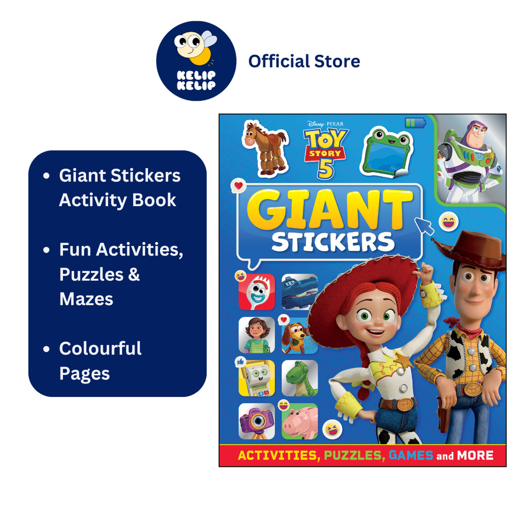 Disney Toy Story 5 สติ๊กเกอร์ยักษ์ หนังสือกิจกรรมสําหรับเด็กพร้อมปริศนาแสนสนุก เกมเขาวงกตและสติ๊กเกอ