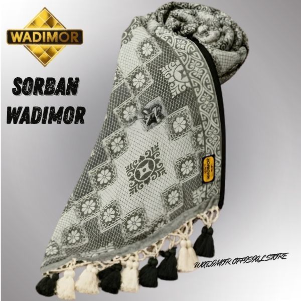 WADIMOR JAQUARD TURBAN HAJI TURBAN WHITE BACKGROUND TURBAN