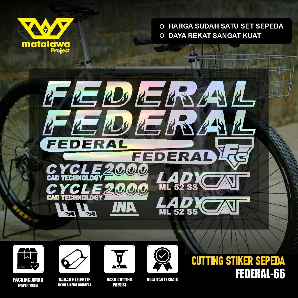 ตัดสติกเกอร์จักรยาน FEDERAL LADY CAT ML 53 SS API สติกเกอร์ MTB BIKE MG 52 Streetcat PUSSY 550 SX 66