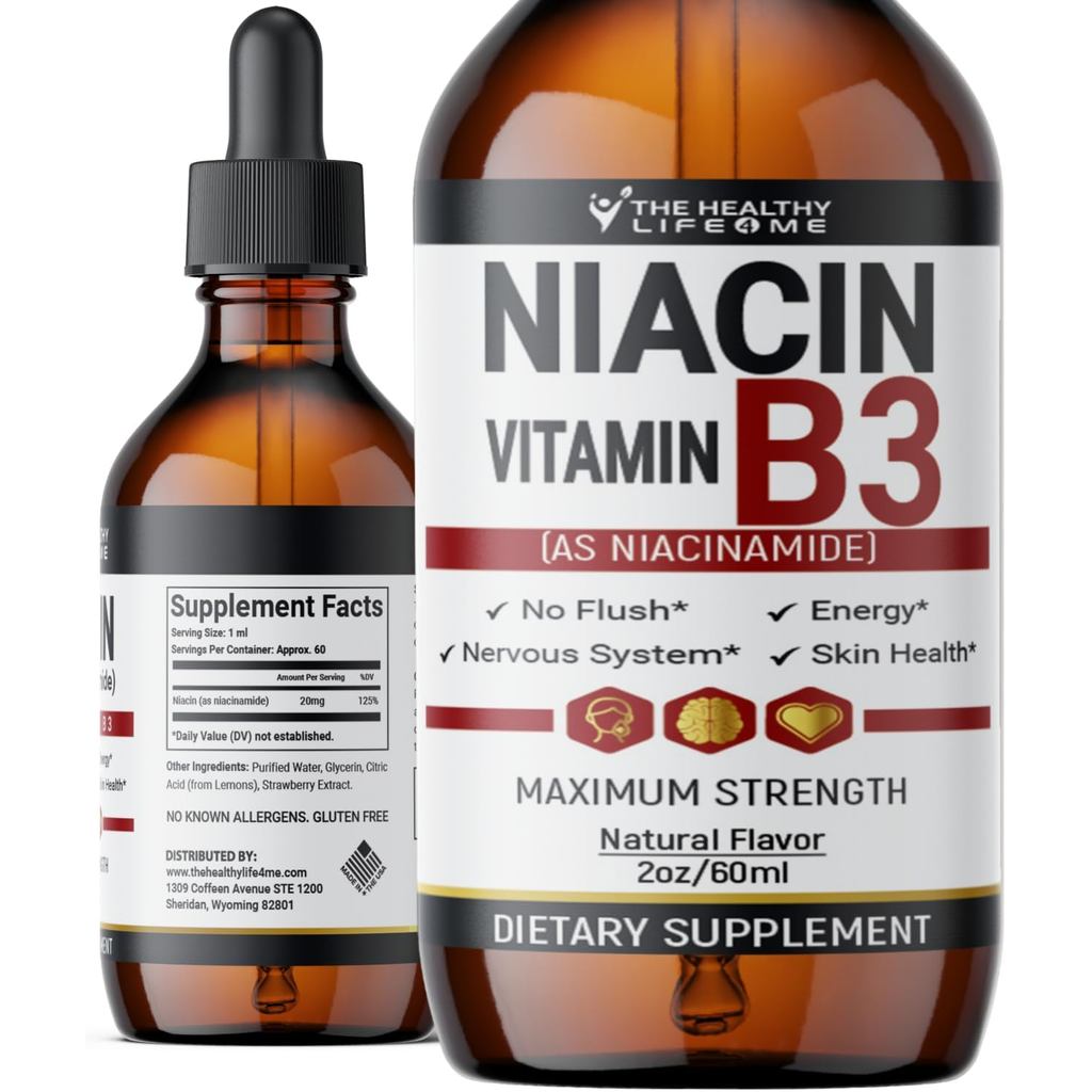 The Healthy Life 4 ME วิตามิน B3 Niacinamide Liquid | เสิร์ฟขนาด 20 มก. 60 วัน | ยาหยอดตาน้ําวิตามิน