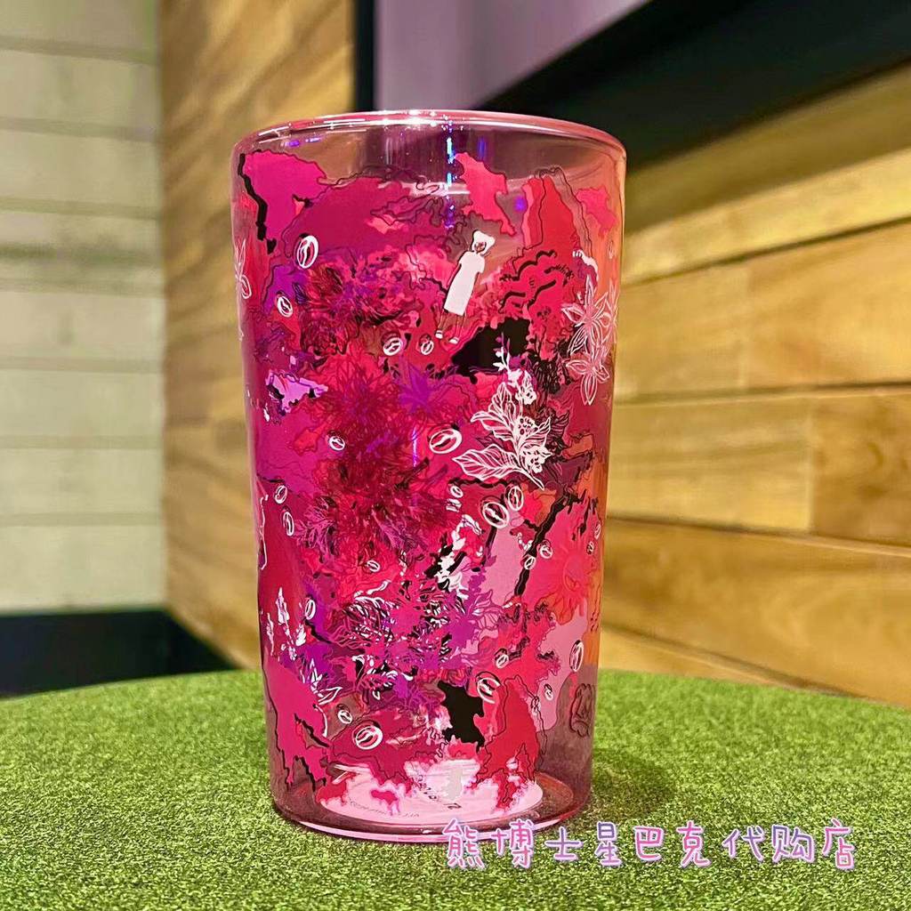 Starbucks LOVE series VIVINEN TAM Co-Branded TAVIEN แฟชั่น Rose Red เครื่องดื่มเย็นแก้วคู่ Starbucks