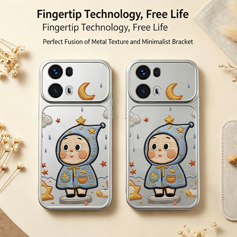สําหรับOppo Reno 13 pro 5G Reno 13F 13 FS 5Gเคสโทรศัพท์Softcaseซิลิโคนกันกระแทกออกแบบใหม่ความงามโลหะเงินน่ารักการ์ตูนปักStarmanสําหรับชาย DSCXX3