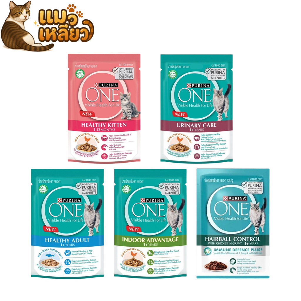 (ยกโหล 12 ซอง) Purina ONE เพียวริน่าวัน อาหารเปียกแมว เกรดพรีเมียม มีหลายสูตรให้เลือก ขนาด 70 กรัม