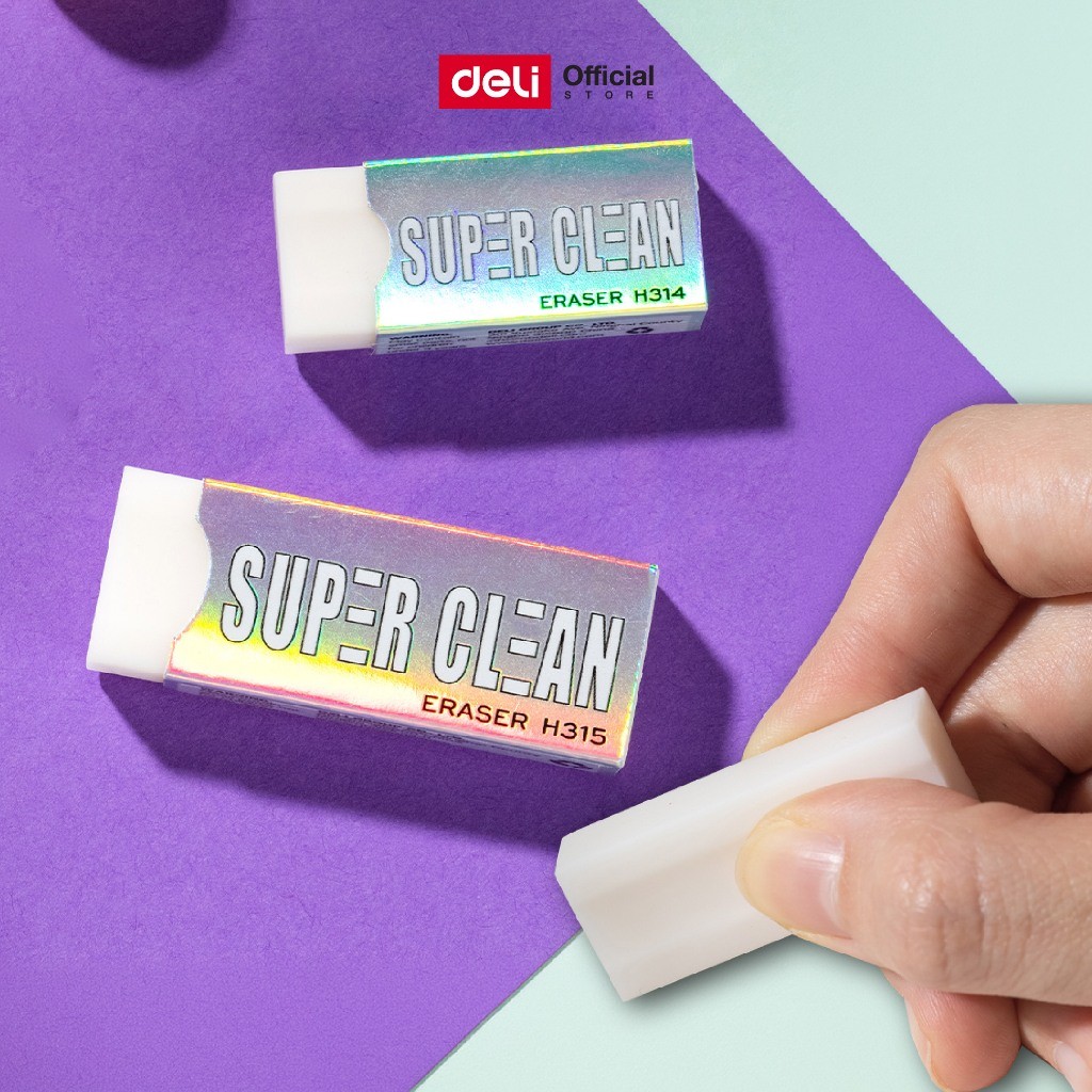ยางลบ Super Clean Deli รุ่น H314/H315 ลบสะอาดกว่าเดิม! ยางลบนุ่ม (2 ขนาด)(จำหน่าย 1 ก้อน)
