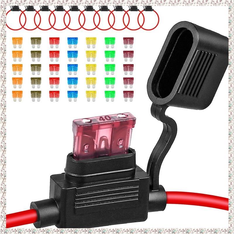 [kjyxgsncsjxsm] 10Pack Inline Fuse Holder 12V,12 AWG Waterproof Fuse Holder 35 ชิ้น (5A/7.5A/10A/15A