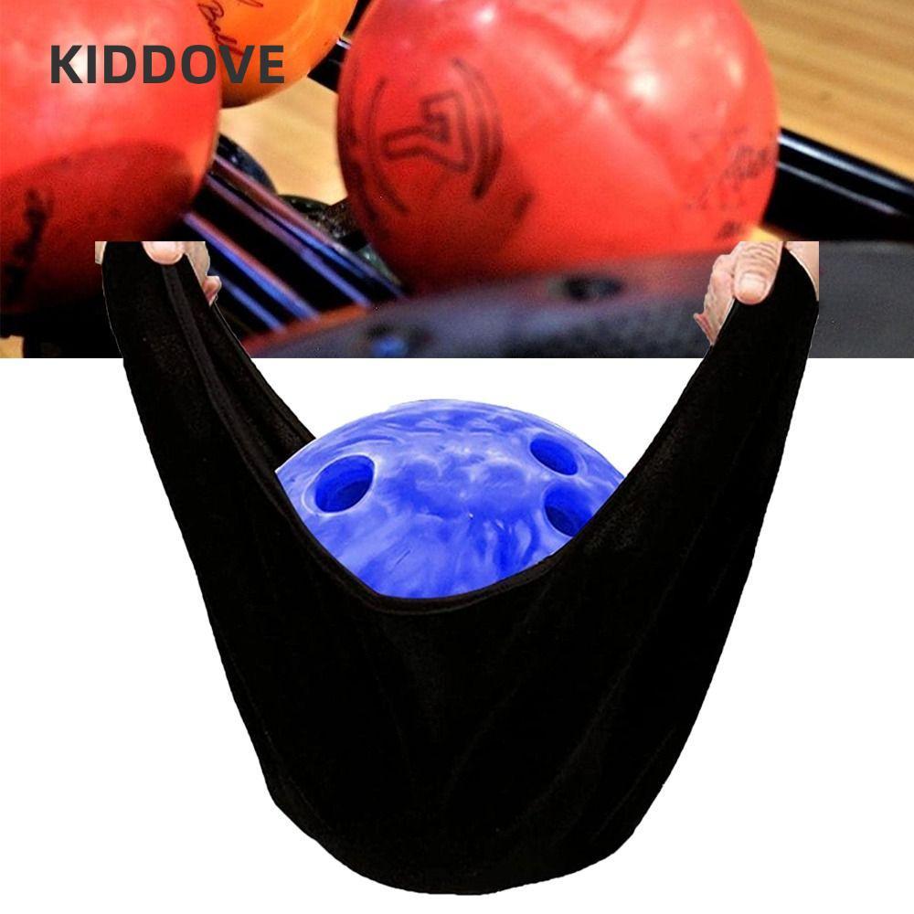 KIDDOVE ถุงทําความสะอาดลูกโบว์ลิ่งไมโครไฟเบอร์นุ่มพิเศษสีดําถุงพกพาโบว์ลิ่งถุงเก็บความยืดหยุ่นสูงอุป