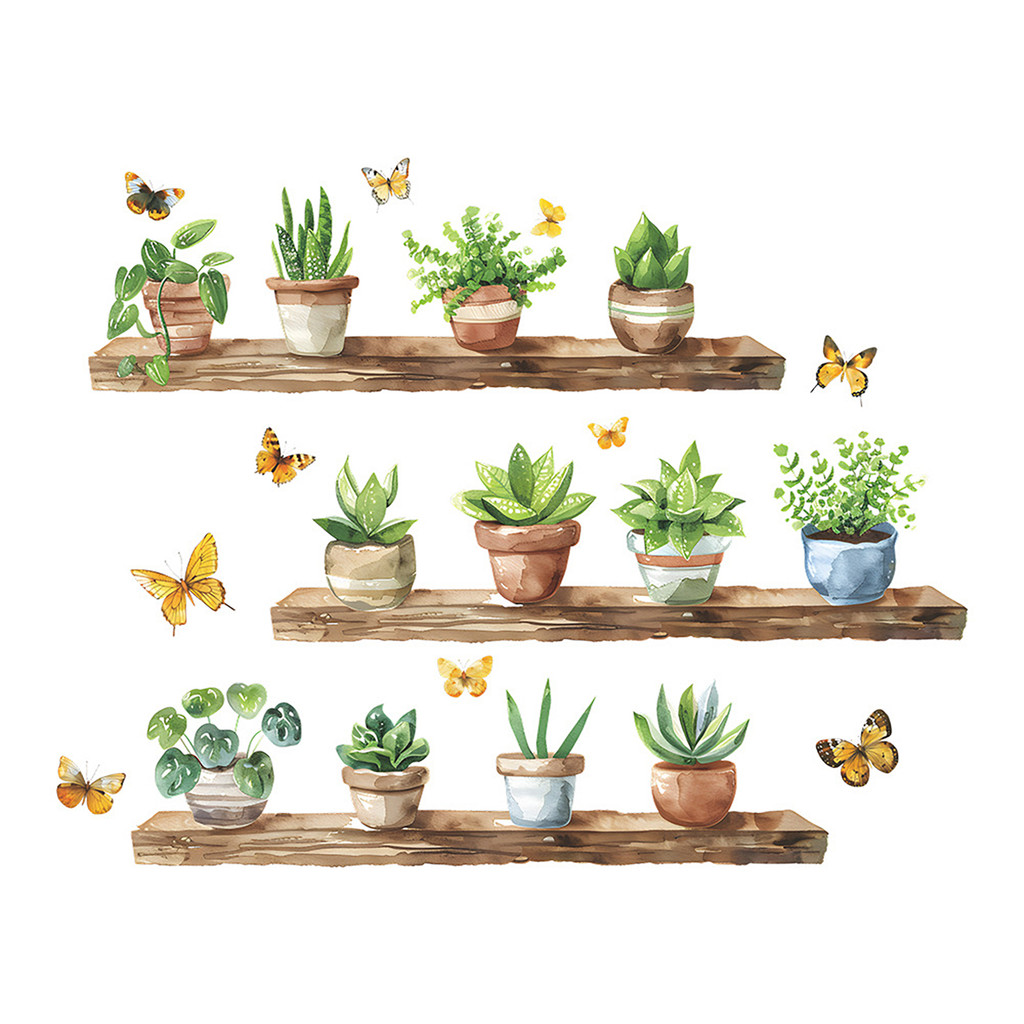 2026 Cactus Wall Stickers Wall Decor Sticker Removable Waterproof Potted Cactus 22