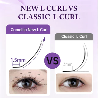 Yelix Premium Camellia Lash Extensions LJ/LB/LC/UJ/UB/UC Curl Wispy Volume Manga Eyelashes Matte สีดําขนตาส่วนบุคคล