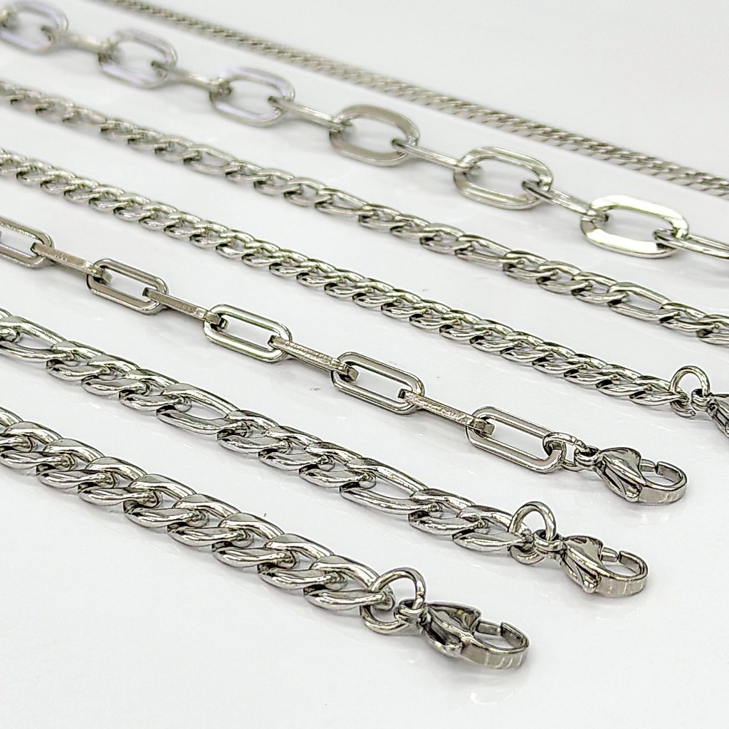S-260 สร้อยข้อมือสแตนเลสแท้ โซ่สแตนเลส เลสข้อมือ สร้อยข้อมือสแตนเลสราคาถูก5.5mm-7.5mmเลือกความยาวได้ไม่ลอกไม่ดำ