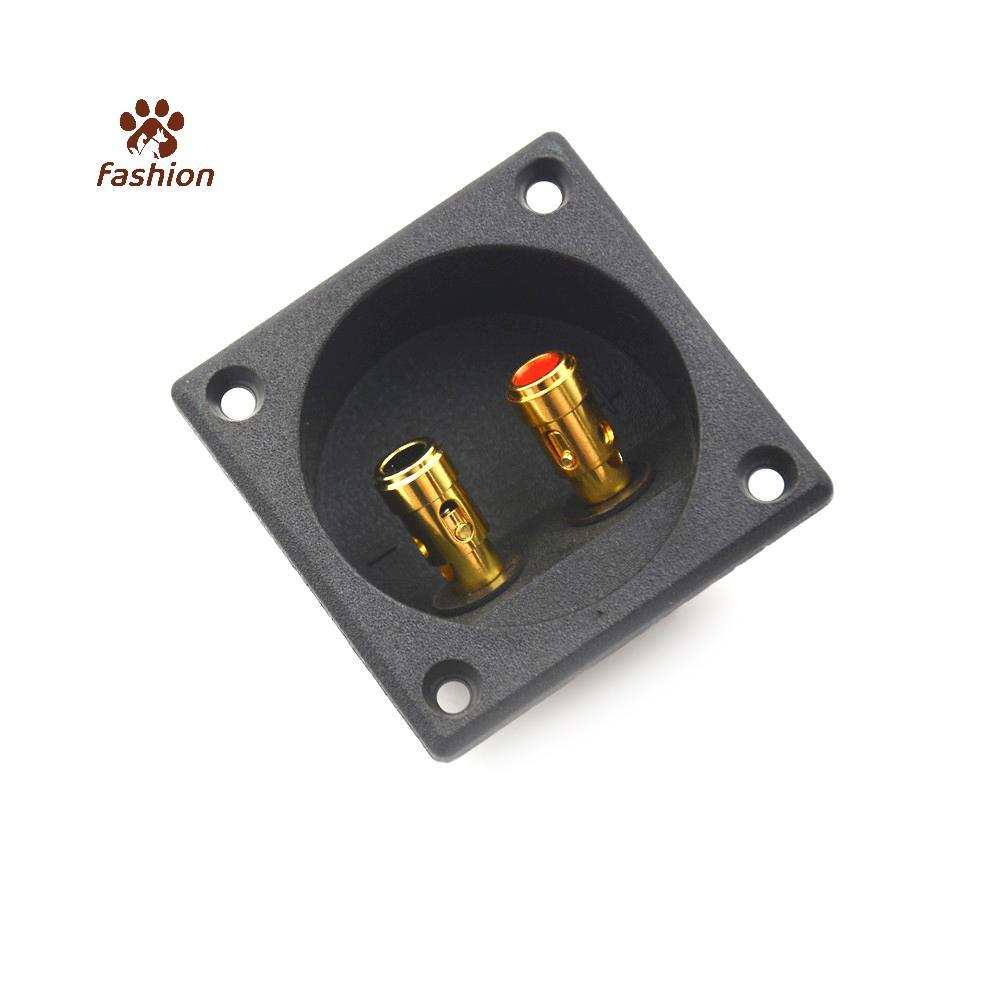 [Fas-t] Square Shape Double Binding Post Type Speaker Box Gold Terminal Cup Bla
