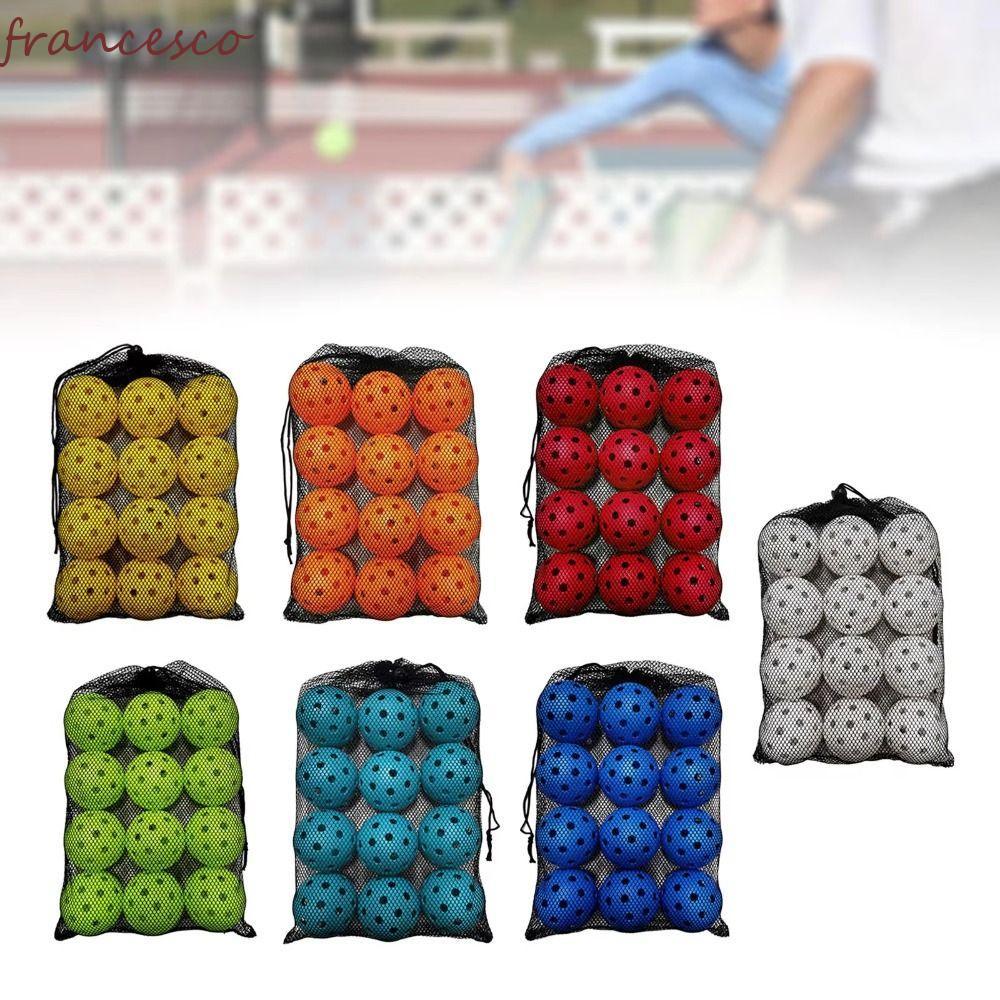 FRANCESCO ลูกบอลดอง 74 มม., ประสิทธิภาพสูงที่ดี 40 หลุม Pickleball, ทนทานสีสดใส 26g ต่อ Standard Pickleball Training Ball Practice Accessories