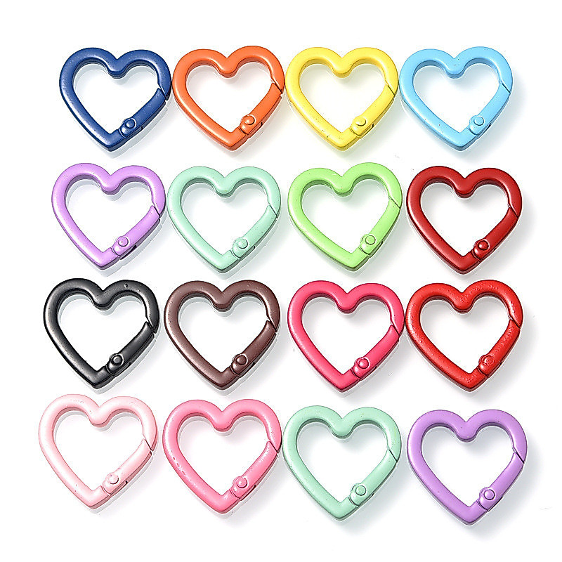 St. kunkka 5/1 ชิ้นโลหะผสมฤดูใบไม้ผลิหัวเข็มขัดสีที่มีสีสัน Love Heart พวงกุญแจสําหรับ DIY พวงกุญแจกระเป๋าจี้