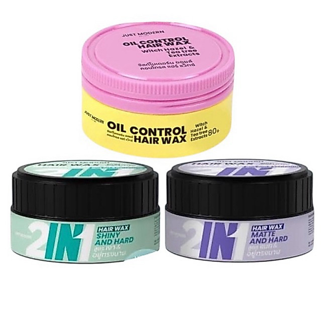 Just Modern 2 in 1 Hair Wax 85g / Oil Control Hair Wax 80g จัสท์ โมเดอร์น ทูอินวัน แฮร์แว็กซ์ / ออยล์ คอนโทรล แฮร์แว็กซ์