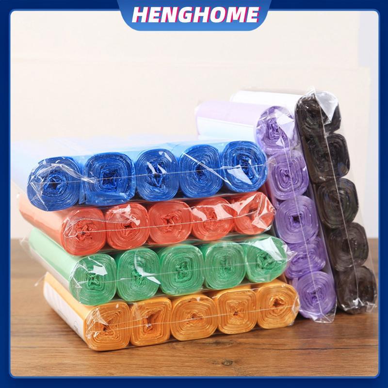 HENGHOME 5 ม้วน 1 Pa 50 ชิ้นในครัวเรือนทิ้งถังขยะกระเป๋าห้องครัวถุงขยะทําความสะอาดถุงขยะถุงพลาสติก HENGHOME