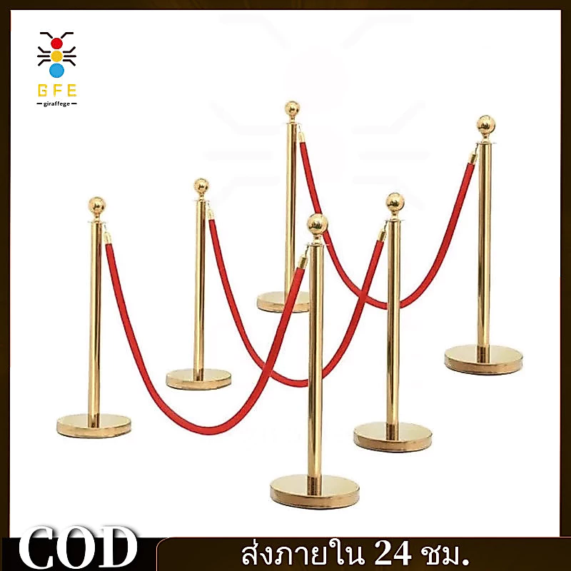 COD*เสากั้นบริเขต เสากั้นทางเดิน เสาคิว เสากั้นคิว เสาสแตนเลส สายคล้องกำมะหยี่ สีแดง เงิน ทอง