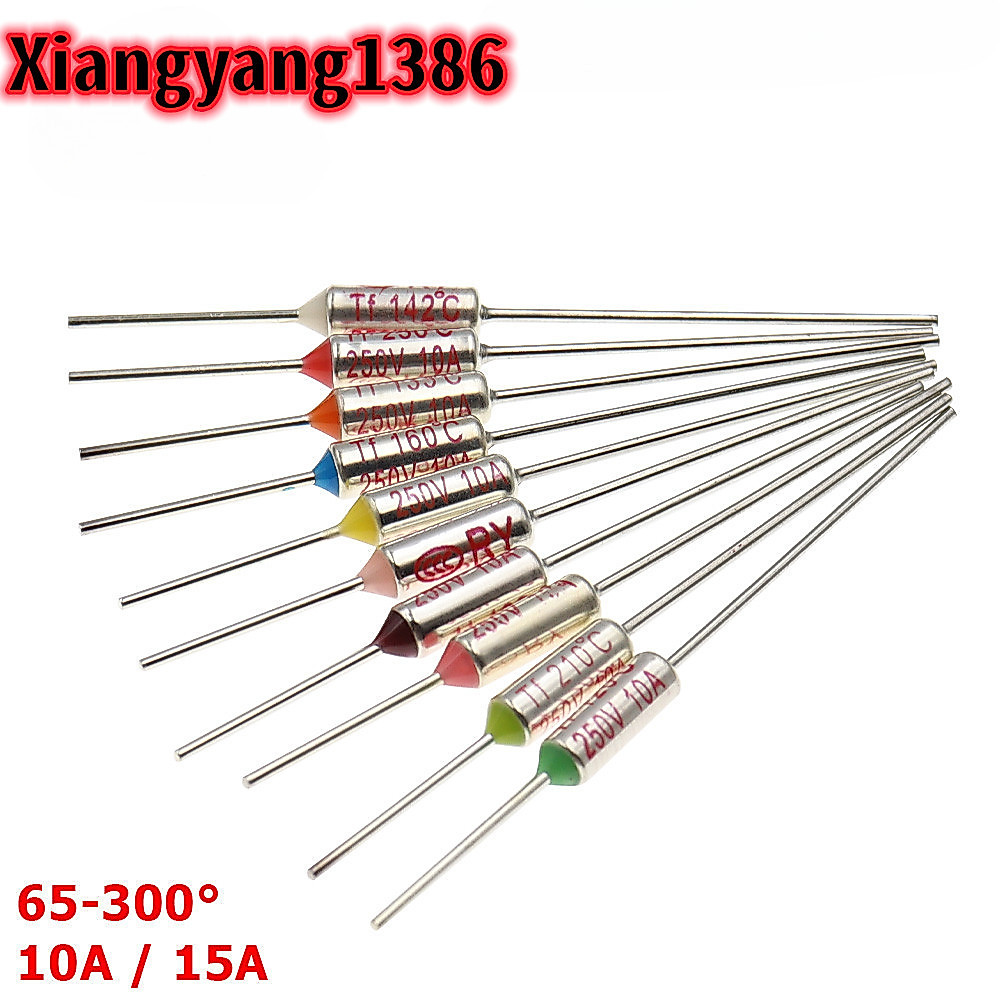 Tf ฟิวส ์ ความร ้ อน RY 10A 15A 250V 60℃-300℃ อุณหภูมิ 60C/65/70/72/75/77/80/84/85/90/92/93/95/99/100/105/115/120/125/130/133/135/139140/142150℃
